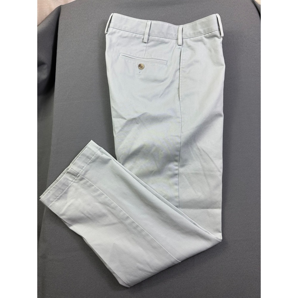 Lands End Traditional Fit Chinos Men's 30 Light Gray Straight Leg Pants 432084